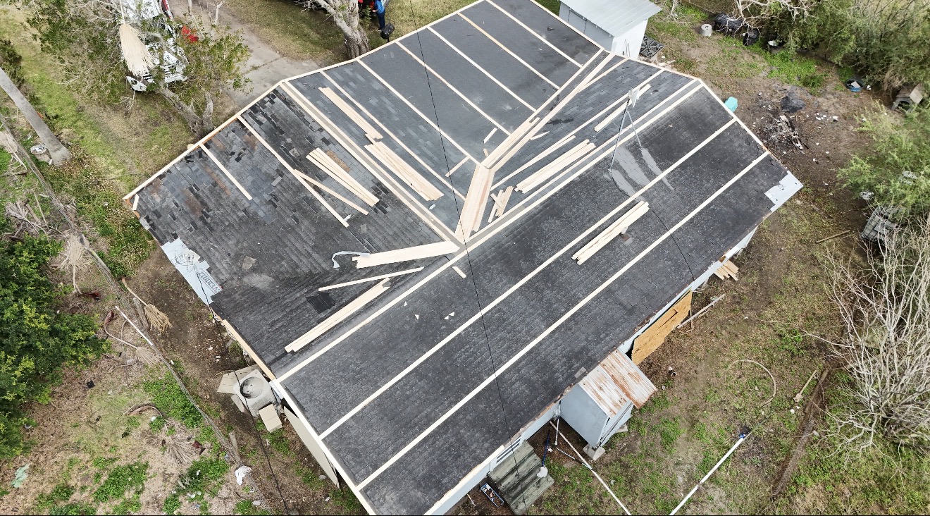 Roof replacement during decking preparation